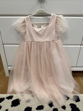 Azazie Pale Pink Satin Bridesmaid Dress